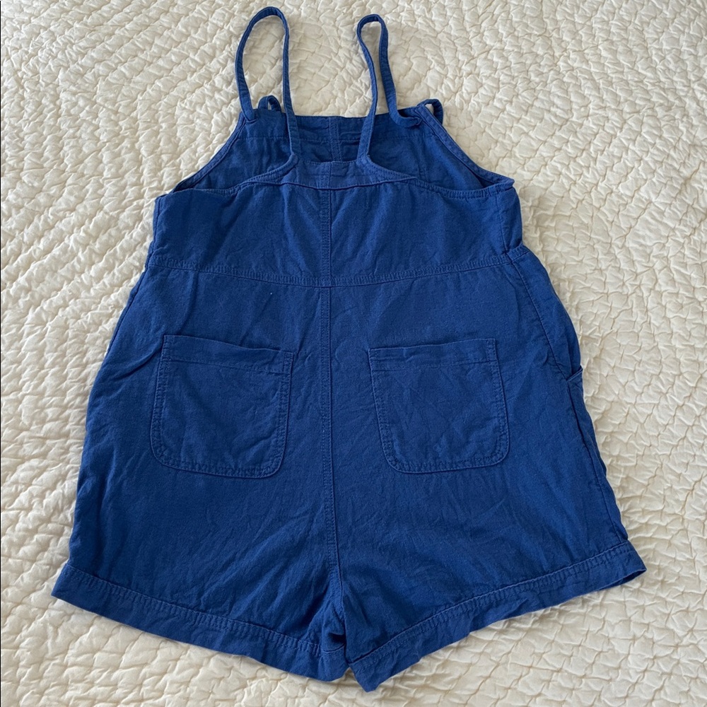 Blue short overalls shortalls boho bohemian hippie cottagecore EUC Old Navy - Picture 5 of 10